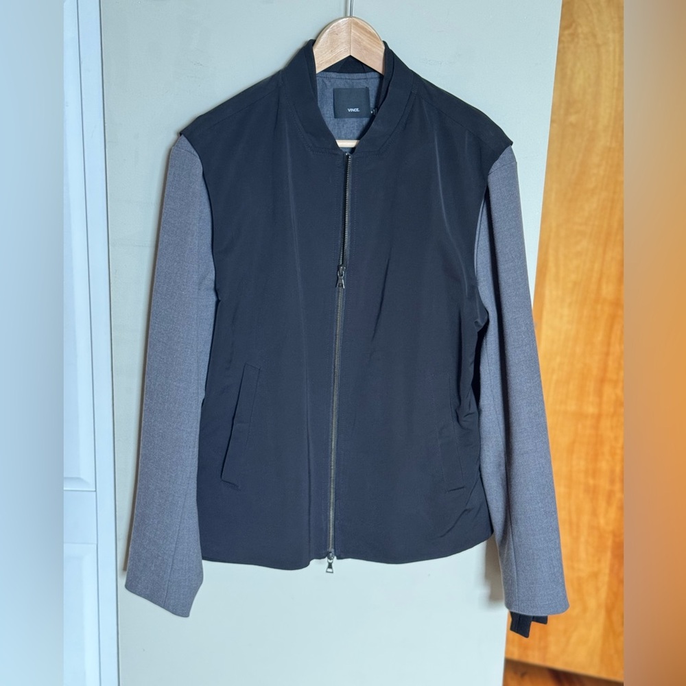 Vince Black and Gray Bomber Jacket